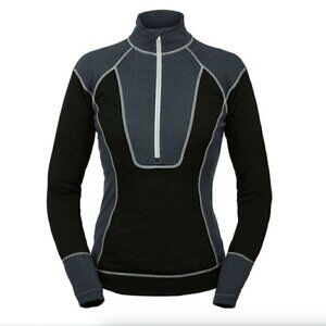 Spyder Women's Elevation Half Zip Baselayer Top Black/Gray